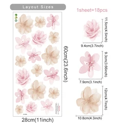Boho Floral Wall Art Stickers - Eco-Friendly Removable Décor Murals for Bedroom & Living Room (SL3559A)