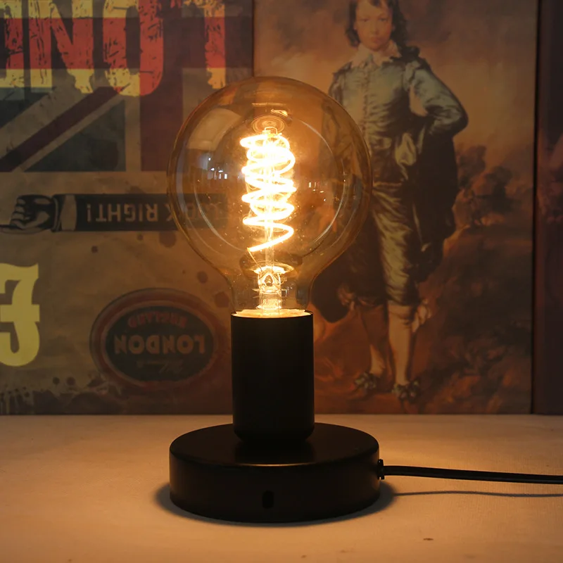 

Lamp Holder E27 Bulb Base For Desk Support LED Lamp Socket Bright Vintage Stands Light With Switch 220v Plug EU