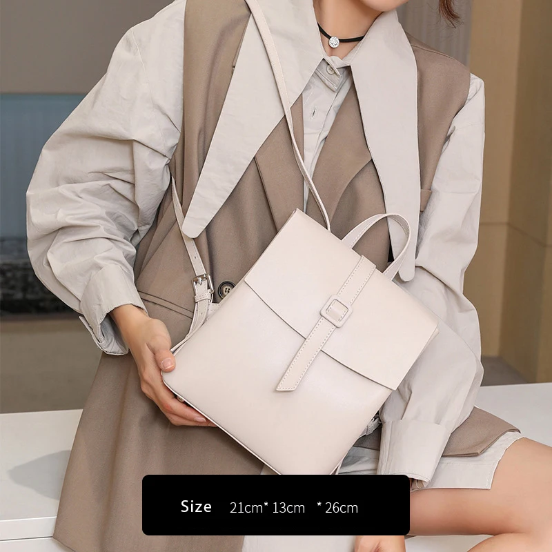 

Luxury Genuine Leather Women Backpack Vintage Casual High Quality School Bag for Teenage Girl Travel Bag Mochila Mujer