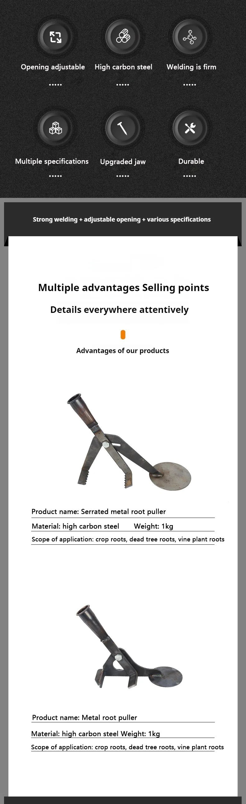 Description Picture 3 of itemHigh Strength Root Remover Garden Tool Designed for Agricultural Use Perfect for Efficient Root Removal of Crops Vines care