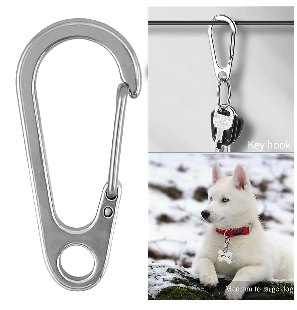 2–20 Stück Edelstahl-Hummer-Schlüsselanhänger, Mini-Verwendung für Outdoor-Camping, Wanderrucksack-Schnalle, Metall-Federschnalle, Werkzeugclip – Detail 9