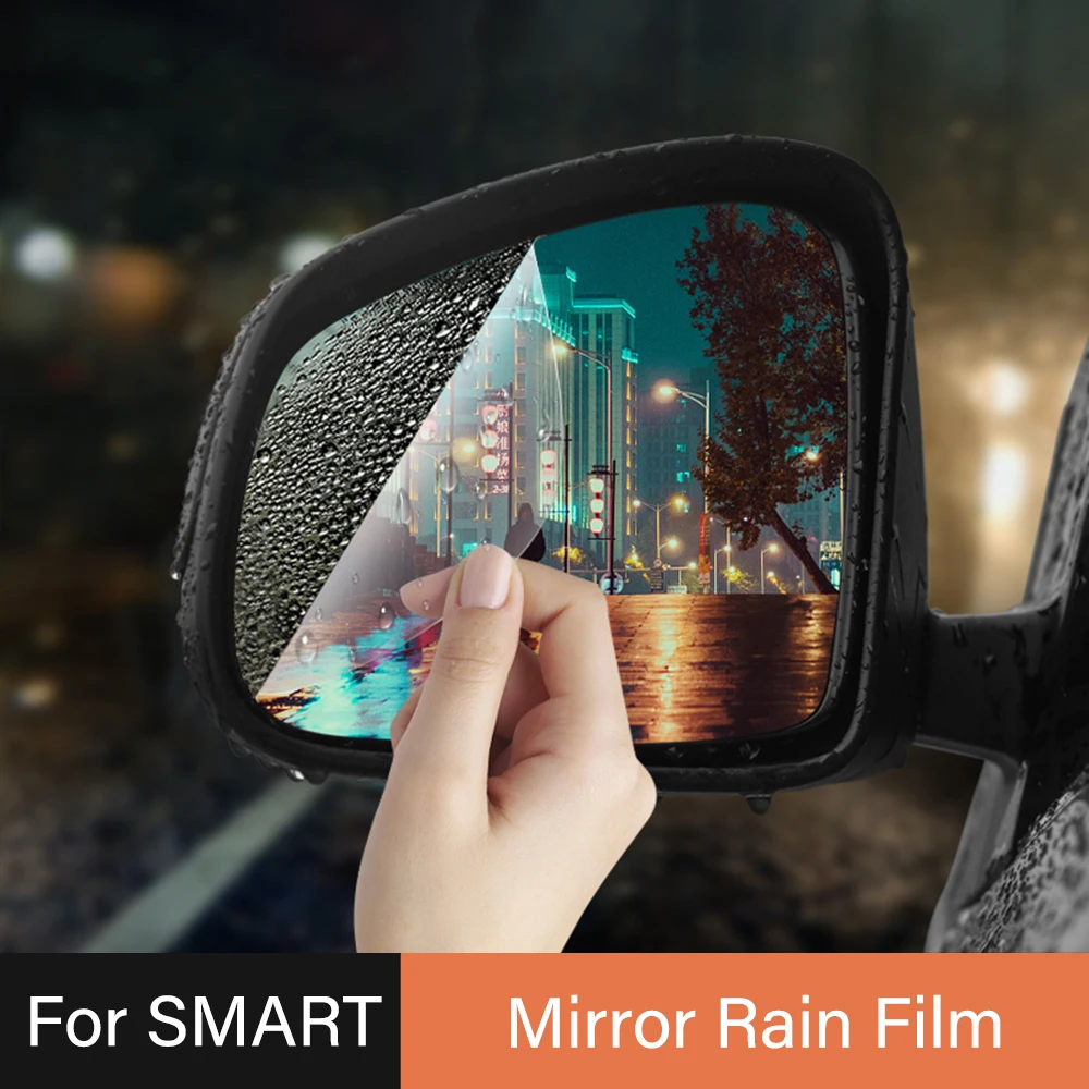 

2pcs Car Rainproof Film Rearview Mirror Waterproof Anti Fog Window Glass Clear Protective Sticker For Smart 453 Fortwo Forfour