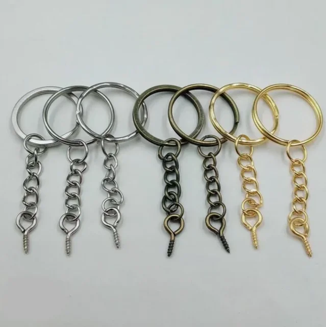 Keychain Making Supplies 50pcs Keychains With Chain And 50 Pcs Jump Rings  Keychain Rings Kit Keychain Findings Bulk For Keychain Making Diy Crafts