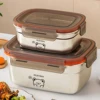 WORTHBUY Large Capacity Food Fresh-keeping Box 304 Stainless Steel Food Storage Container Fridge Sealed Food Preservation Box 1