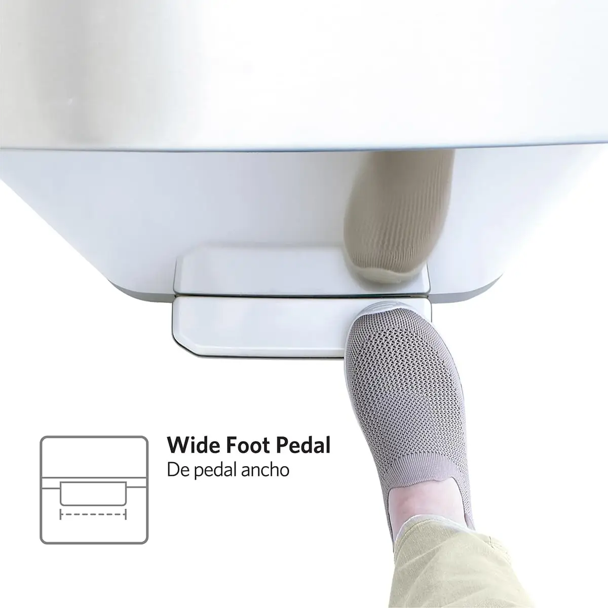 Stainless Steel Step Trash Can, Series 2 with Clorox Protection Large Metal Kitchen Garbage Bin with Soft Close Lid, Foot Pedal