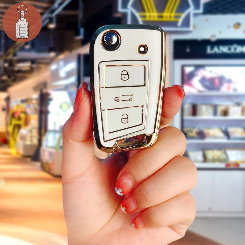 Rhinestone Lavender Car Key Case Keyring