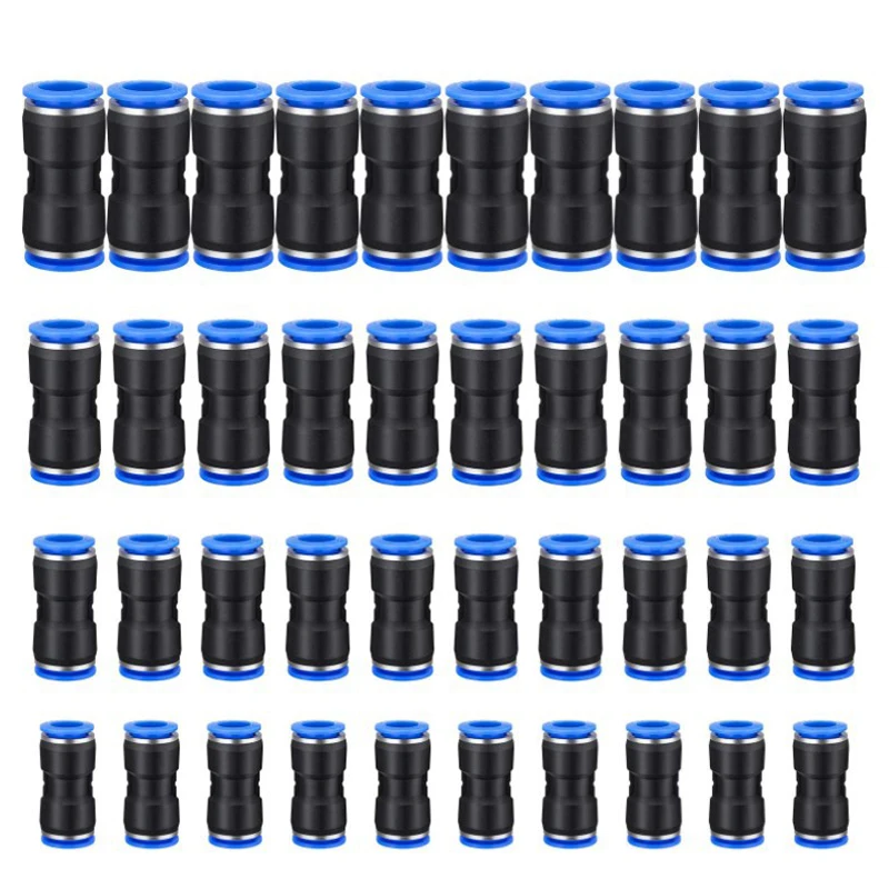 30/40/50/60/76 ชิ้น/ล็อต PNEUMATIC FITTING STRAIGHT PUSH ขั้วต่อพลาสติก 6/8/10/12mm Trachea Connector PU Air ท่อ 1