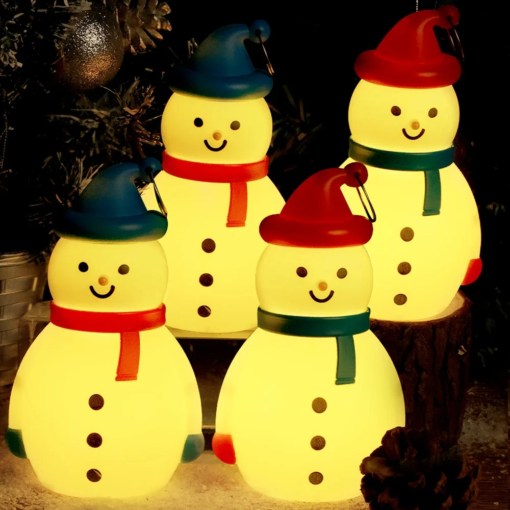 

LED Xmas Snowman Lights Christmas Tree Hanging Pendants Night Lights Battery Operated Warm Light Lamp for Christmas Party Decor