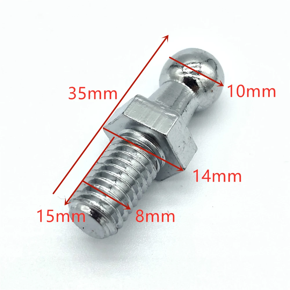 For Spring Lift Supports 2x 10mm M8 M6 Universal Boot Bonnet Gas Strut End Fitting Connector Ball Screw Bolt Pin Joint Valve