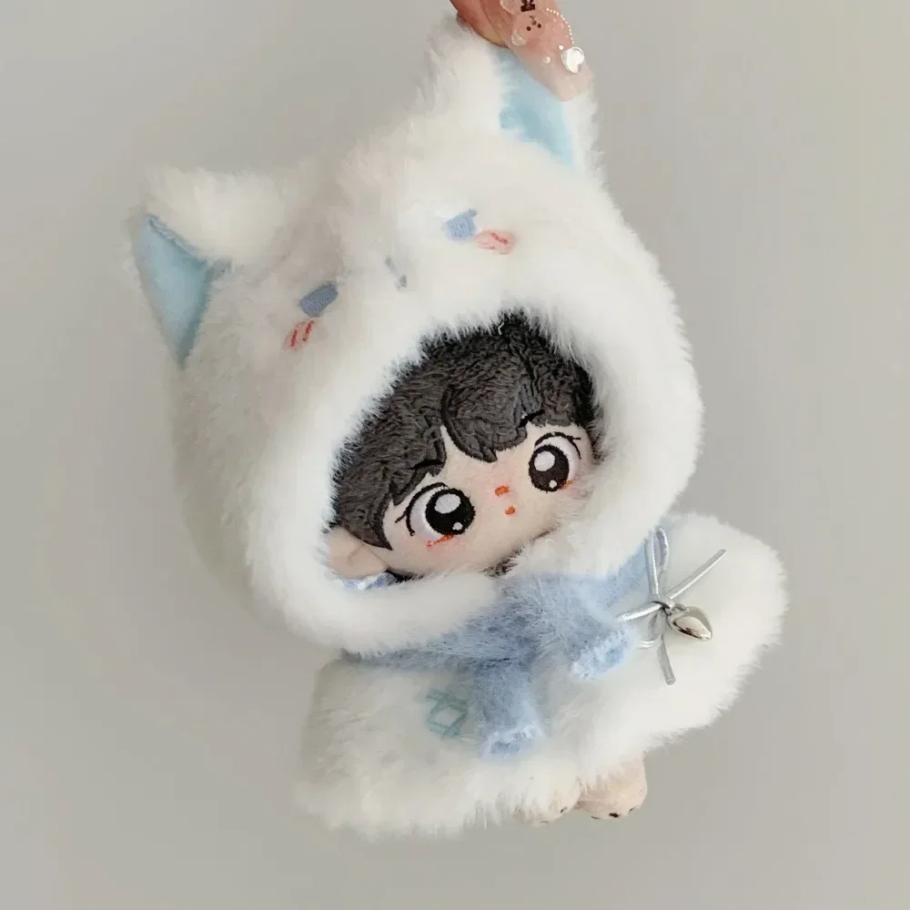 Plush Cloak Cotton Doll Outfit - Cute Blue Suit Dress-Up Set with Accessories