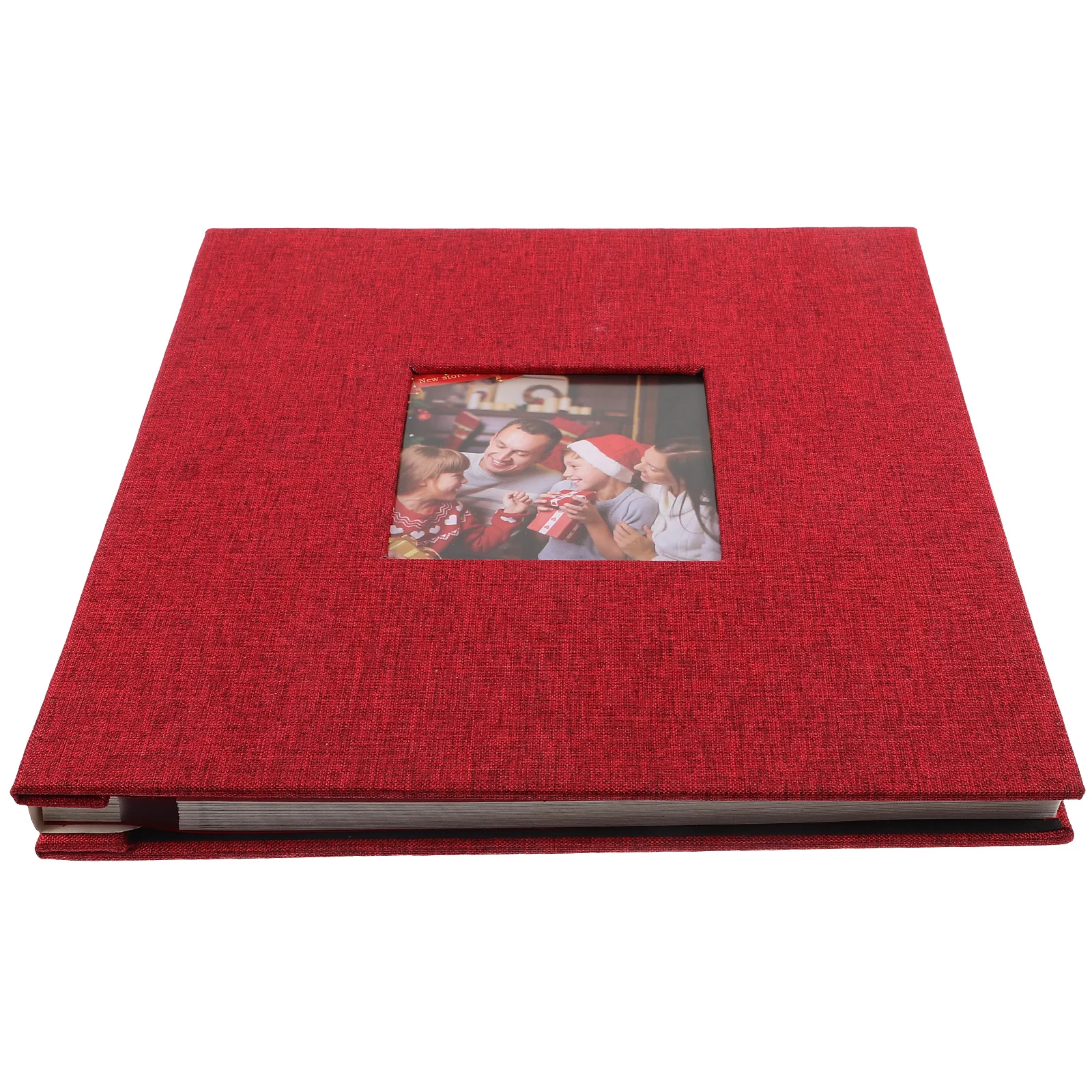 

Picture Album Adhesive Film Window Type Linen Cover Photo Album for DIY