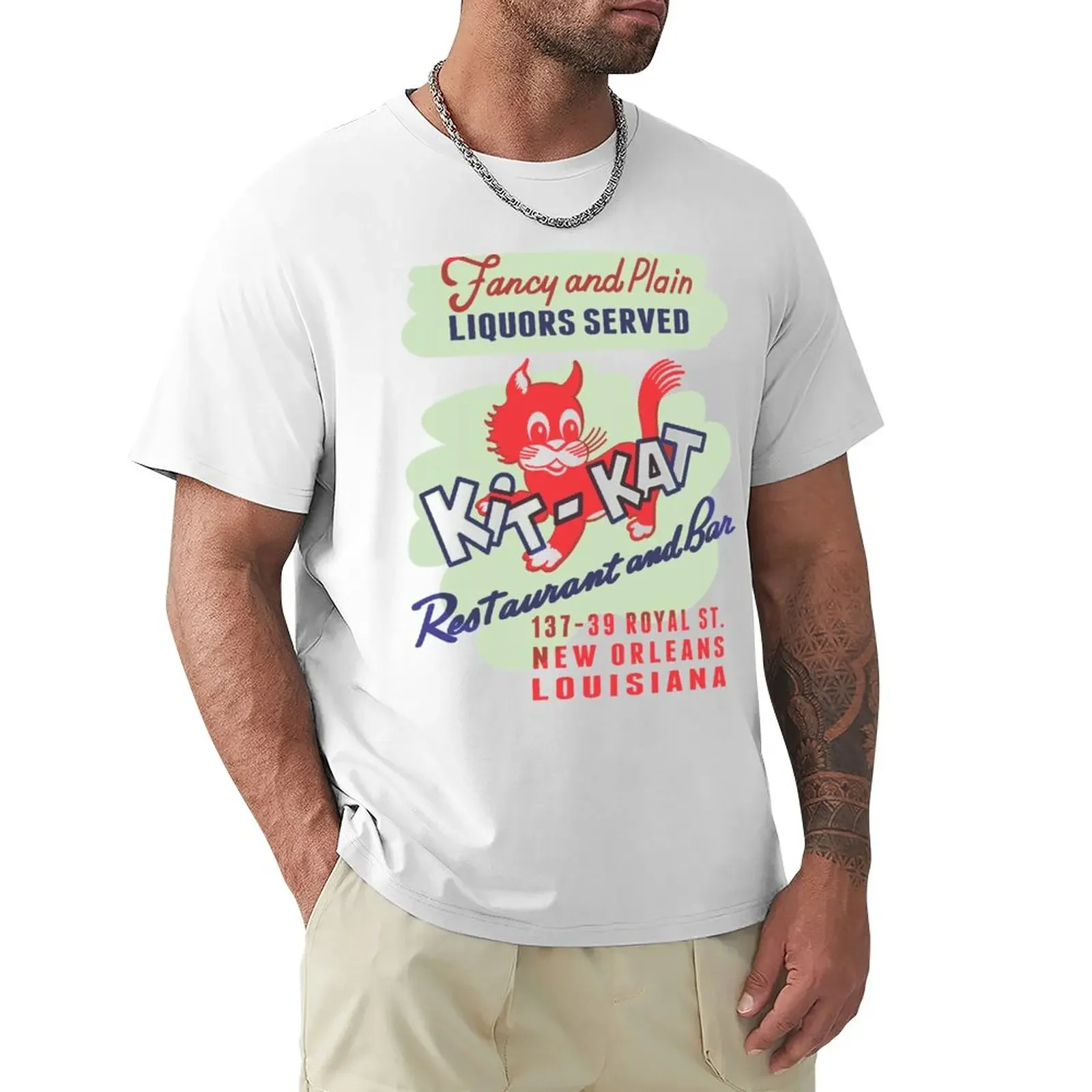 Kit-Kat Restaurant T-Shirt Oversizeds Funnys Summer Top T-Shirt Uomo