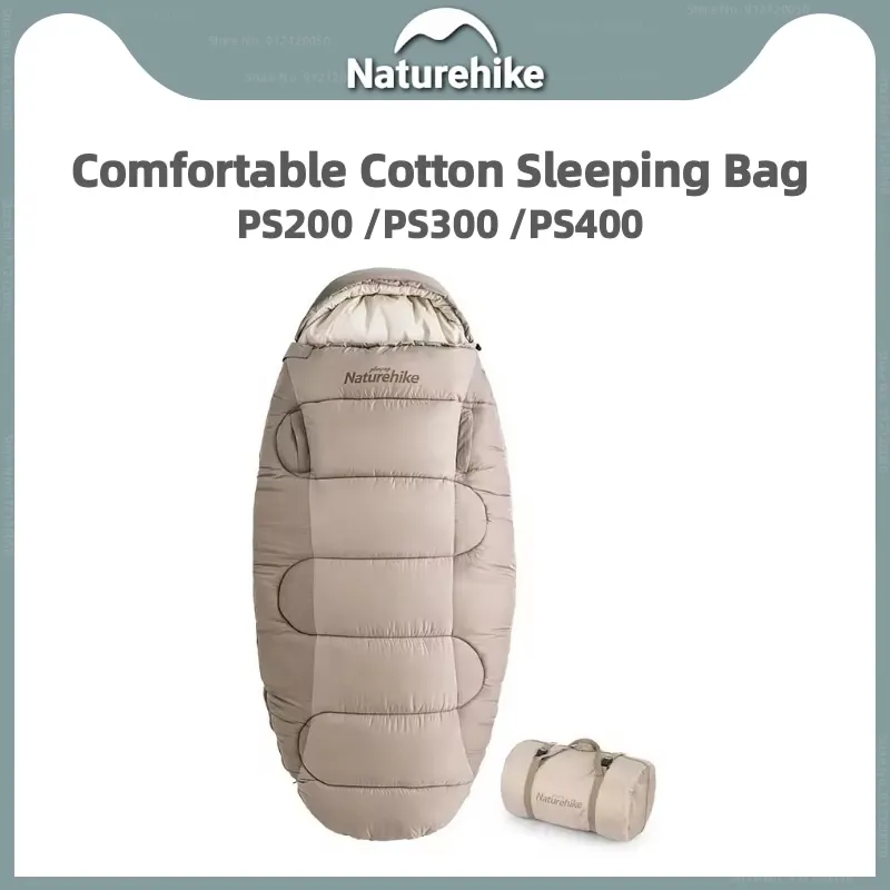 Naturehike Зимний спальный мешок для кемпинга PS300/PS400, хлопковый спальный мешок, походный дорожный портативный переносной спальный мешок