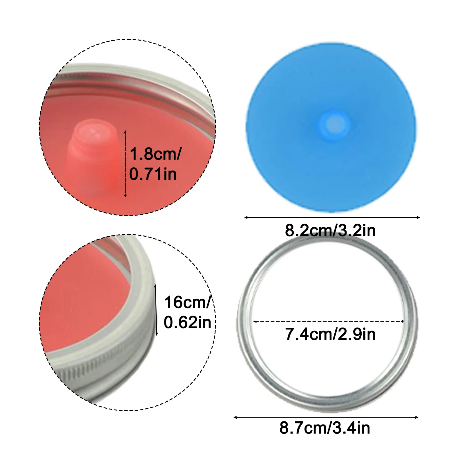 Silicone Fermenting Lids 86mm No BPA Sealing 5pcs/set Fermented Probiotic Food For Kimchi Pickles High Quality