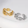 Hip Hop Cuban Coffee Bean Rings for Women Men Stainless Steel Gold Silver Color Adjustable Open Finger Rings Accessories Gift 1