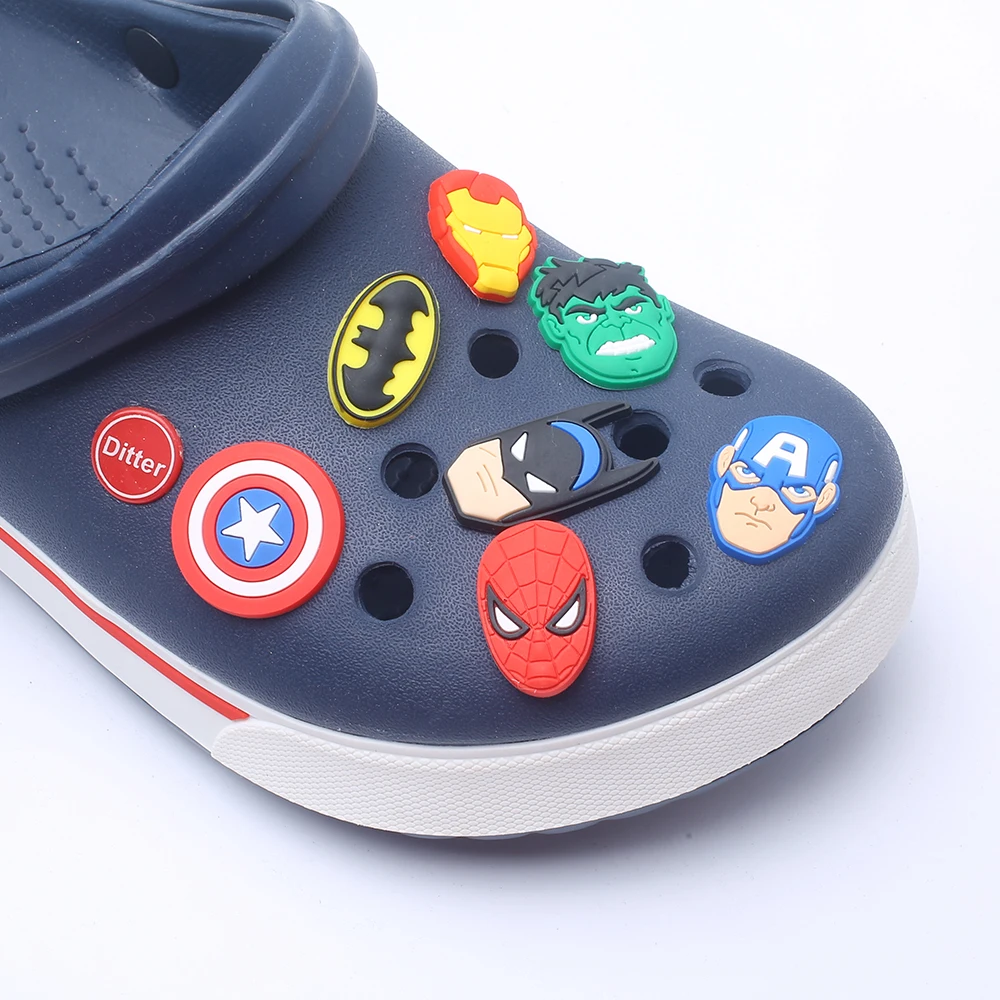 Shoe charms shoe decorations The Avengers Charms Shoe Decorations PVC Accessories Fit Clog Shoes Wristbands Party Gifts