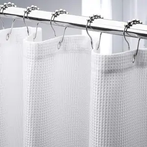 Cortina Ducha 200x200 Raton Gris Cortina de Ducha Tela Impermeable Antimoho  Poliester Lavables, Cortinas de Baño con Ganchos, Cortina Bañera para