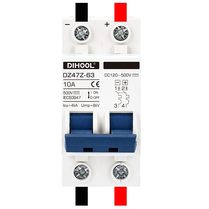 Disjoncteur For Panneau Solaire 2P DC500V, 16a, 32a, 50a