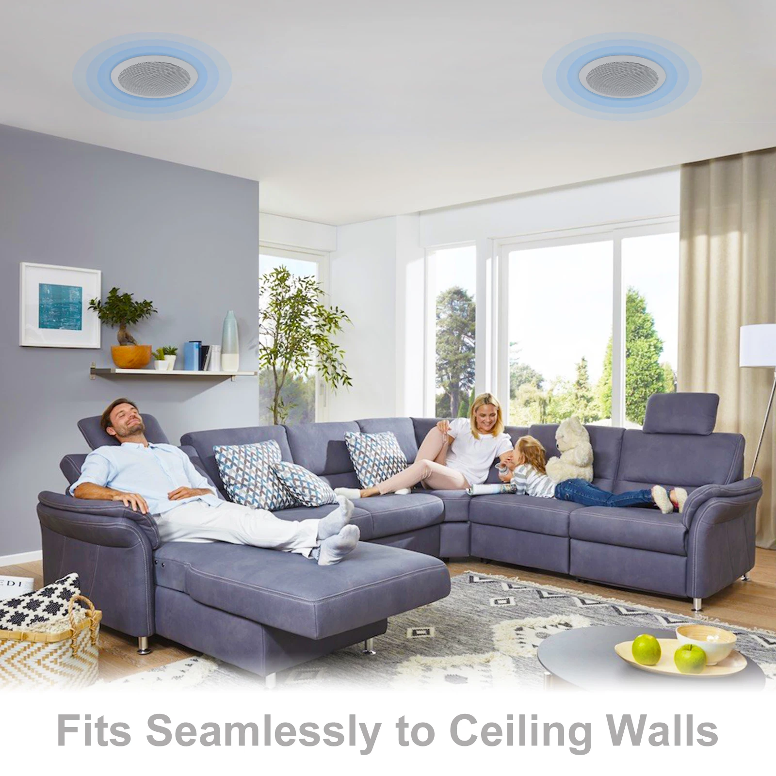 Herdio 5.25" 4PCS 600W Home Audio Ceiling Speaker Home Recessed Speaker System For Indoor Living Room Kitchen Shopping Mall