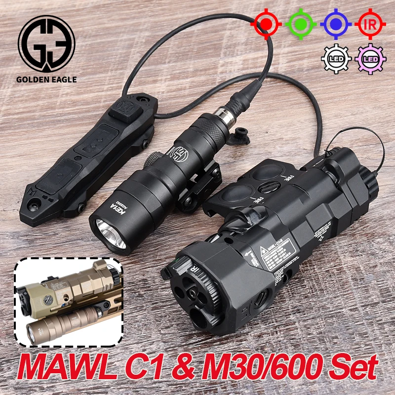 

NEW Metal MAWL-C1+ Green Blue IR MODULAR Weapon Laser Red Dot Sight 20mm Rail Hunting Airsoft Rifle Aiming Indicator AR15 M600