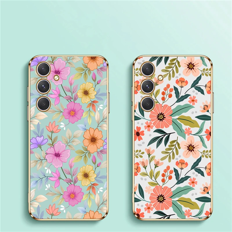 Elegant Plating Flower Shockproof Silicone Phone Case