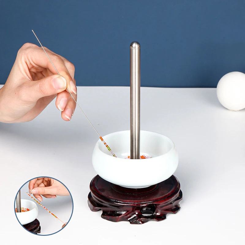 곡선형 비즈 바늘, 스테인리스 비즈 스피너 바늘, 얇은 비즈 바늘, DIY 공예, 보석 만들기, 바느질 용품, 세트당 3 개