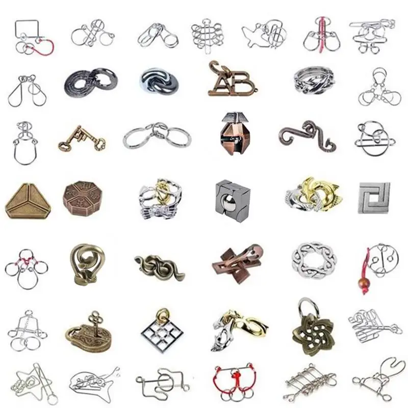 

20PCS/Set IQ Metal Lock Educational Puzzle Game Magic Wire Brain Teasers Puzzles Game Gift