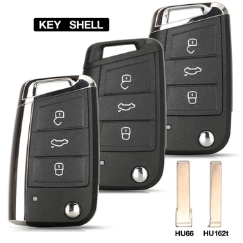 Jingyuqin 3BTN MQB 원격 키 쉘 커버, VW 골프 5 7 Sportsvan GTI MK7, 스코다 옥타비아 A7 시트 HU66/HU162t 블레이드용