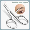 KK Eyebrow Scissors 2 in 1 Curved Blade Stainless Steel Makeup Professional Precision Beard Trimmer  Eyelash Hair Removal Tools 4