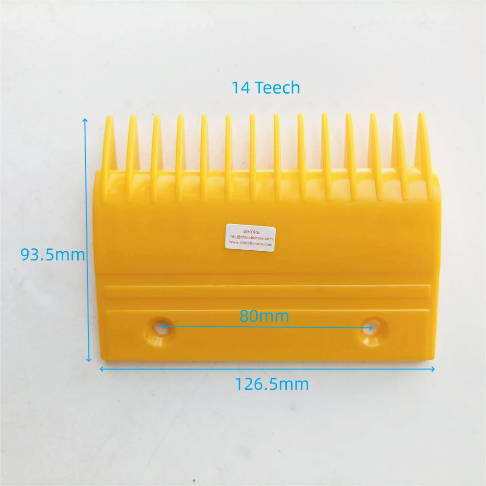 YS013B578 Escalator Step Comb Plate Plastic Yellow 14 Teeth Combplate Escalator Parts