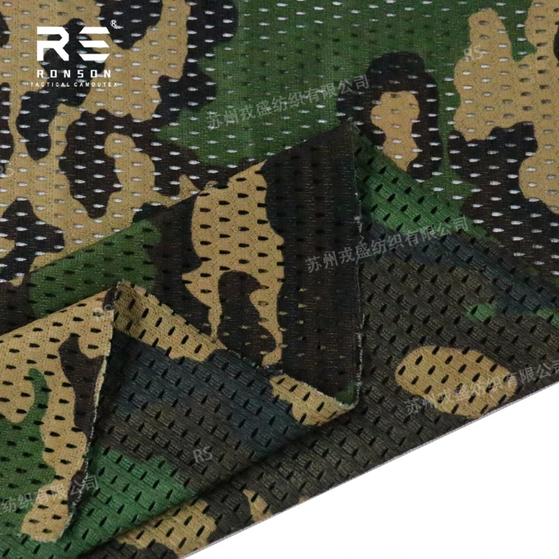 Mesh fabric 120gsm SS camo camouflage fabric tactical tricot mesh for printed