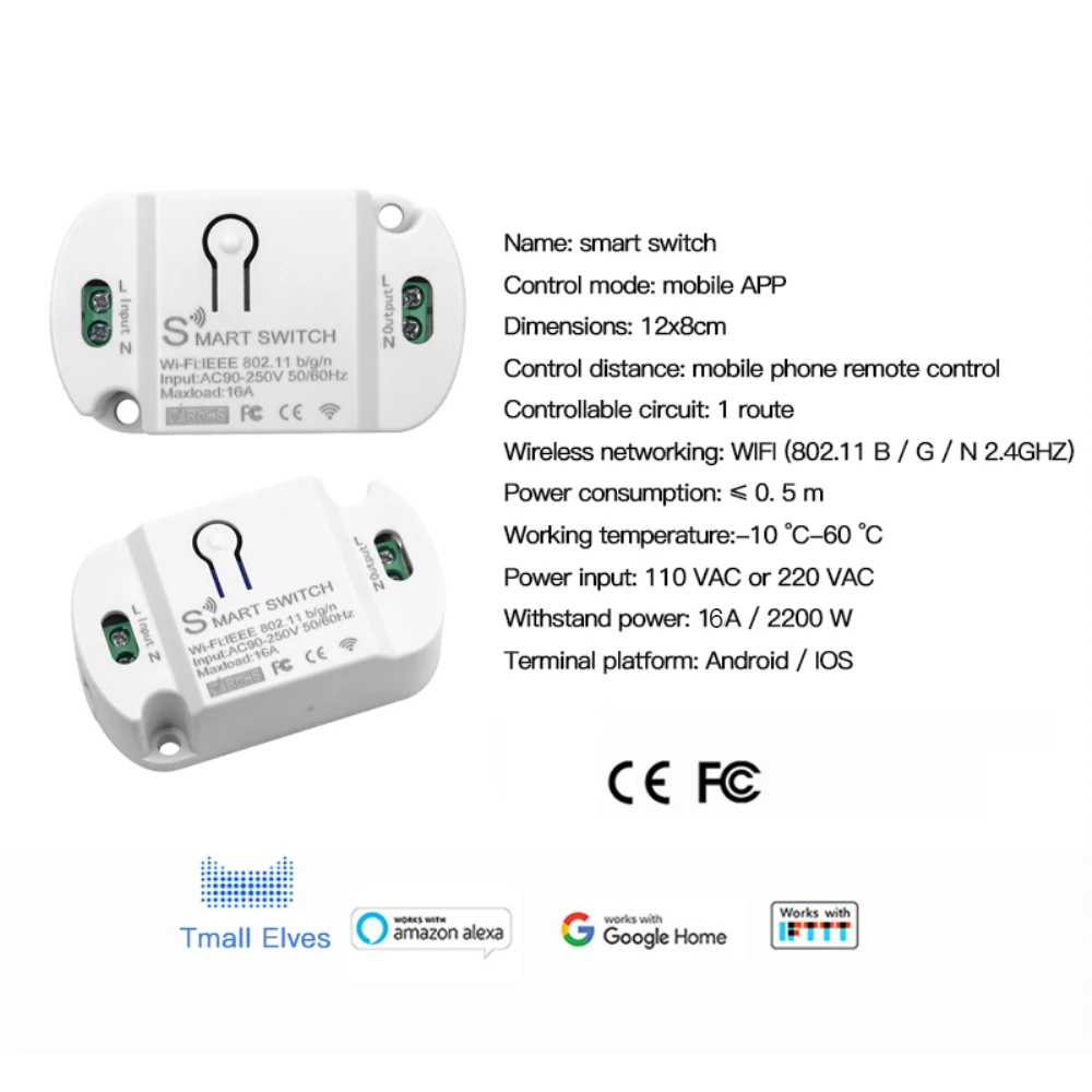 Tuya DIY WiFi Smart Light Switch Universal Breaker Timer Voice Control Via Alexa Google Home Smart Life APP Wireless Control New