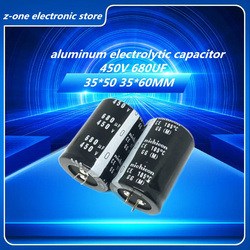 2pcs axial electrolytic capacitor 100uf 100mfd 450v 105 tube vintage amp diy 2pcs-5pcs 450V680UF Higt quality aluminum electrolytic capacitor 450V  680UF 35*50MM 35*60MM