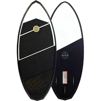 Wakesurf Board - 4' 9" Carbon Fiber Skim Style Wake Surfboard Underwater Scooter Fins Included Wakeboard Surfing Water 1