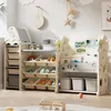 Kids Toy Storage Organizer, 4-Tier Bookshelf for Kids, Multi-Purpose Castle-Shaped Toy Organizer for Playroom 1