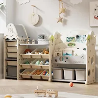 Kids Toy Storage Organizer, 4-Tier Bookshelf for Kids, Multi-Purpose Castle-Shaped Toy Organizer for Playroom 1