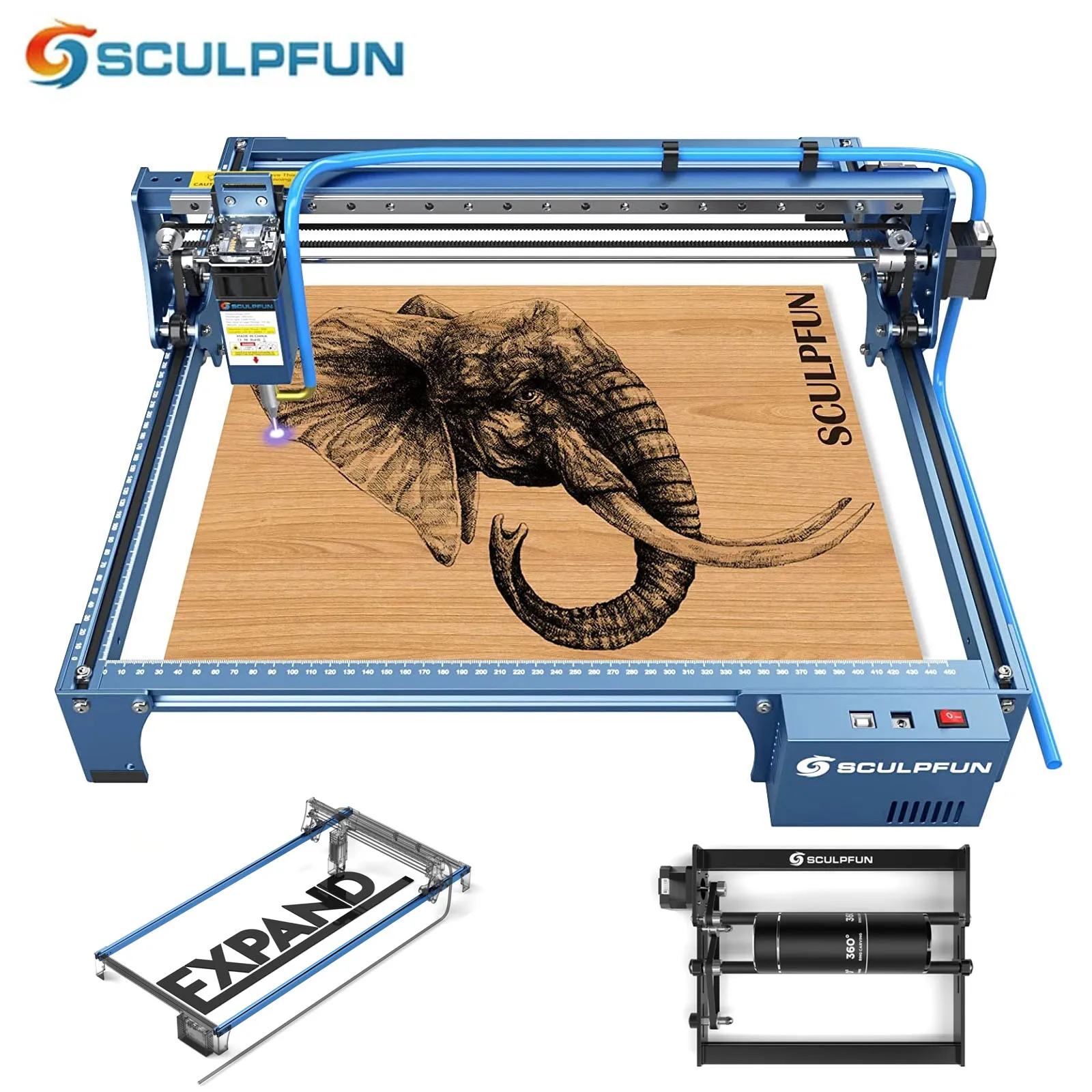 SCULPFUN S10 Laser Engraving Machine High Speed Industrial-grade 10W Laser Engraver With Extension Rid 940x410mm Working Area