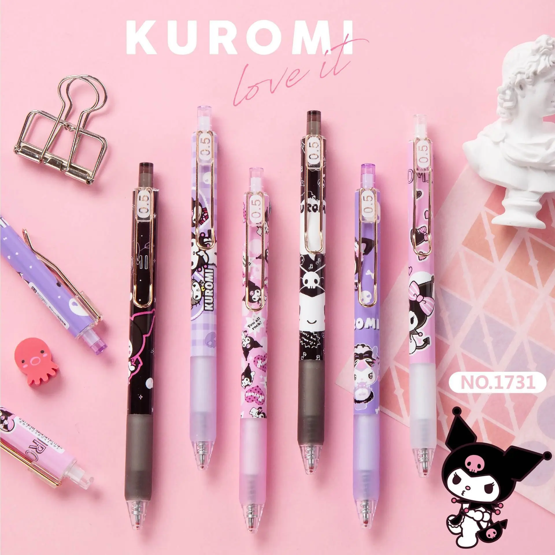 Sanrio Kuromi 0.5mm Gel Pen Set Student Press Stationery Cute School Supplies Office Accessories Gift |