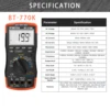 BTMETER True RMS Digital Multimeter,Precision Multimeter,Profession Insulation Tester Voltage Meter Diode Test NCV，770 Series 4