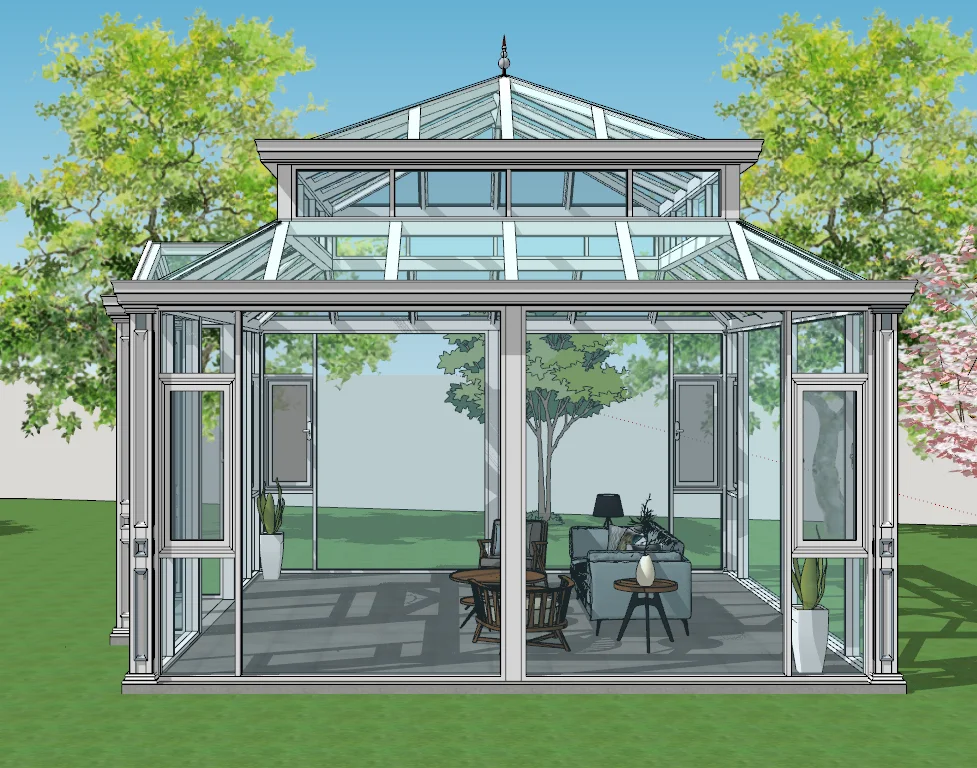 Curved Lowes Unique Glass Sun rooms Glasses Sunroom aluminum frame sunhouse for garden house