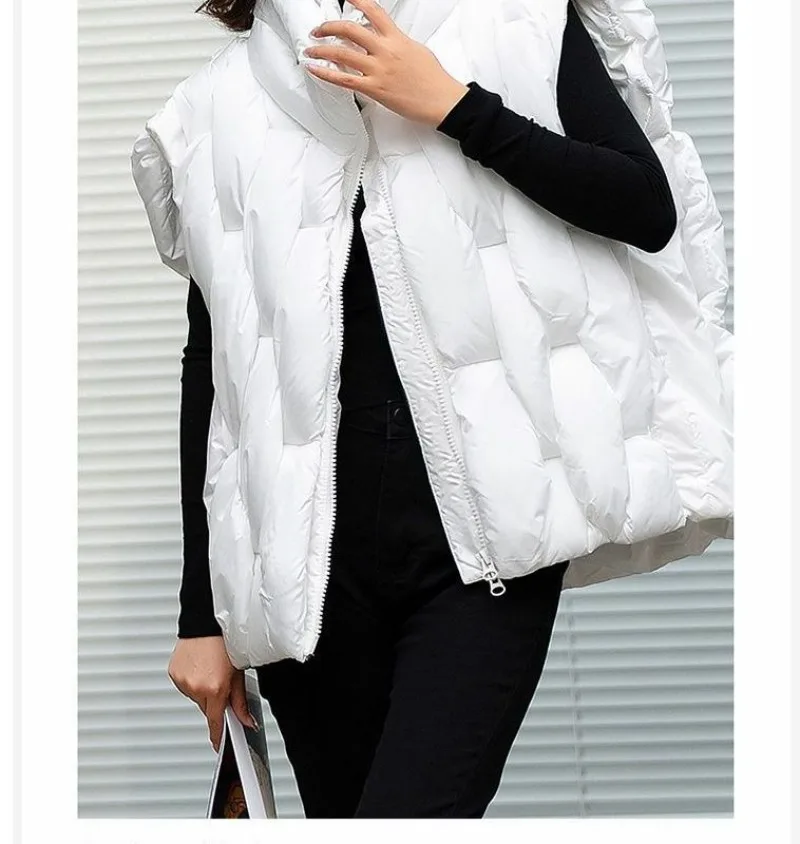 Women's Winter Down Cotton Vest Jacket 2025 Sleeveless Stand-up Collar Ladies Waistcoat Coat Fashion Casual Lady Outwear