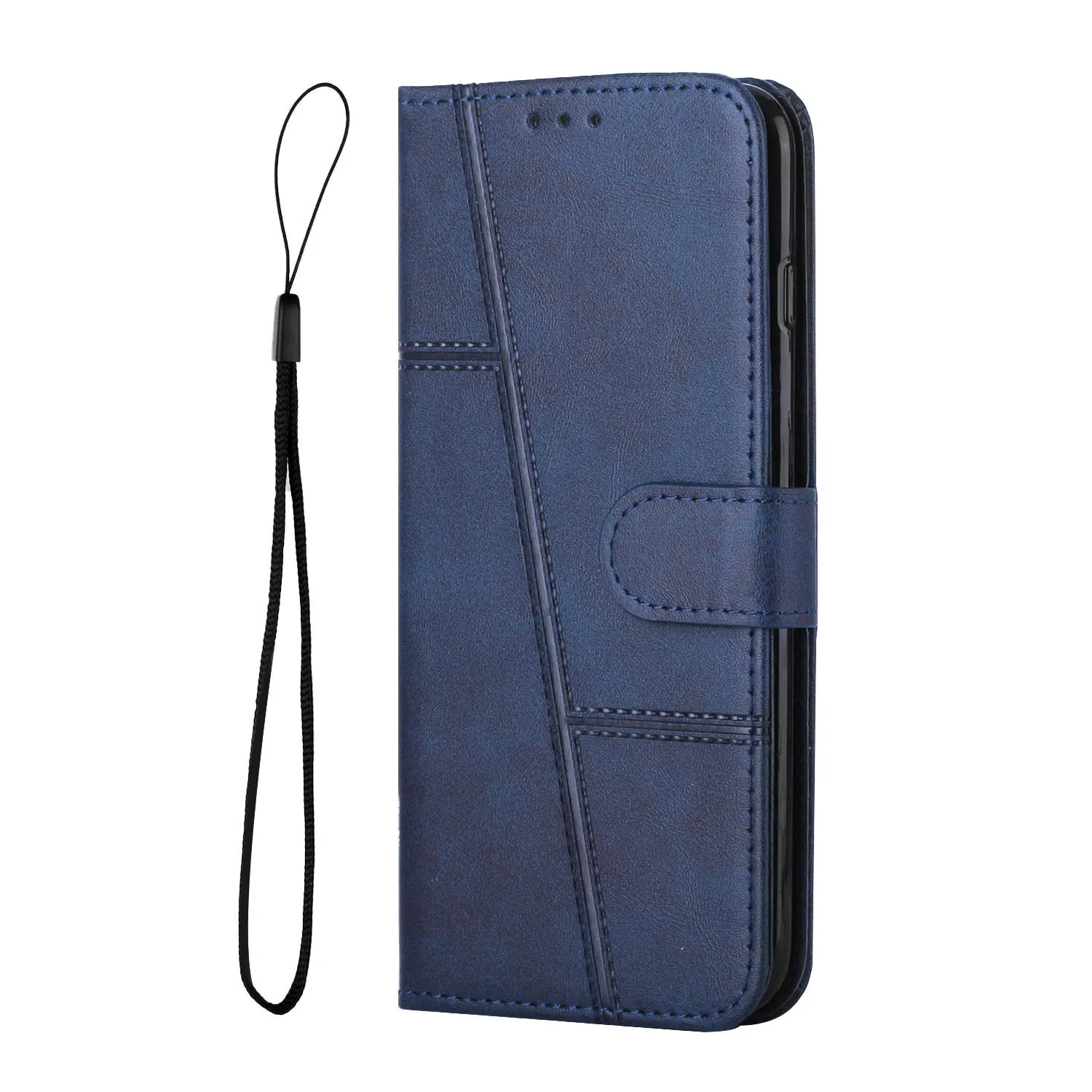 Leather Phone Case Wallet with Card Holder and Strap - Premium Flip Cover