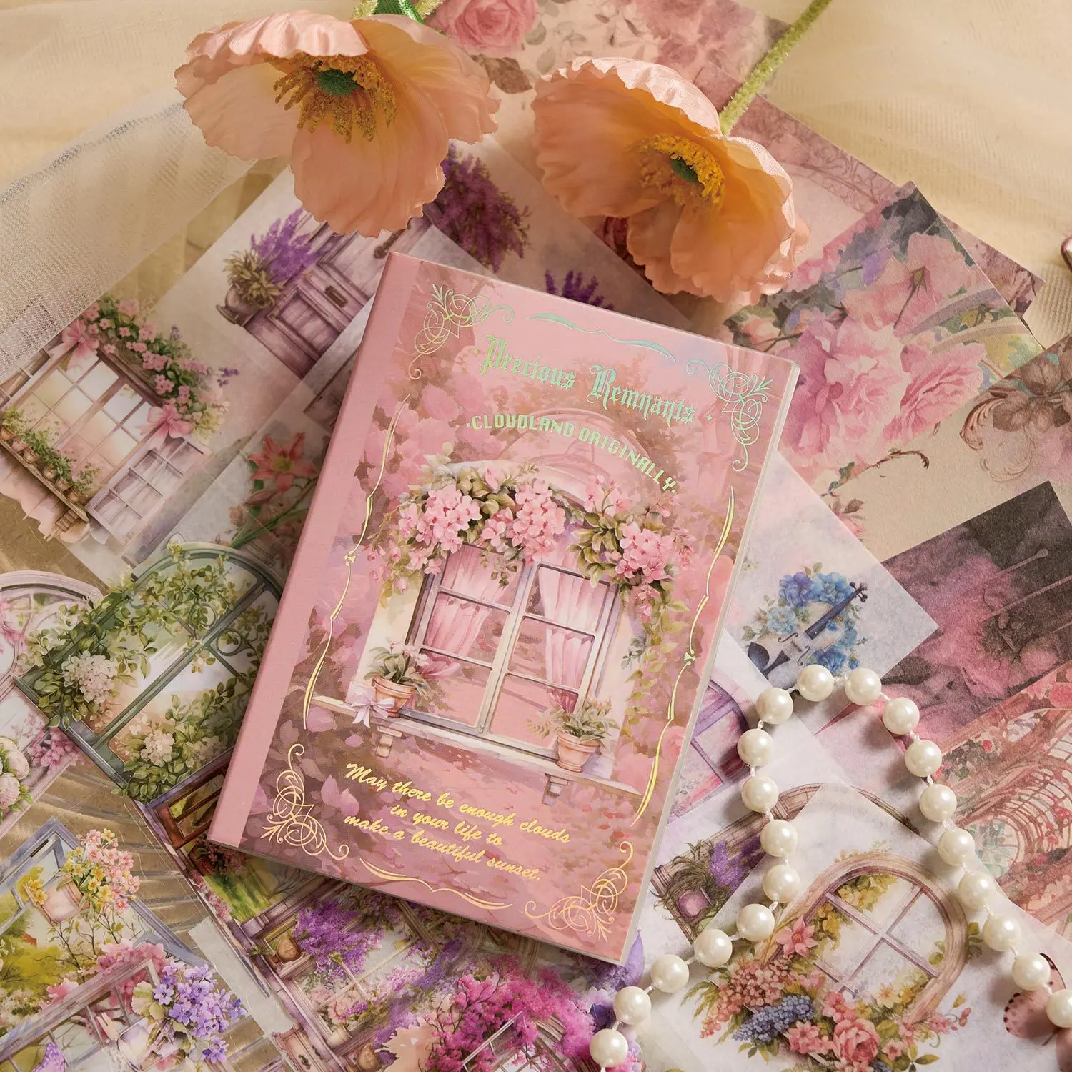 54 teile/paket PET Aufkleber Material Pack Auspicious Handbuch DIY Dekoration Licht Stück Feder Serie Frische Retro Landschaft