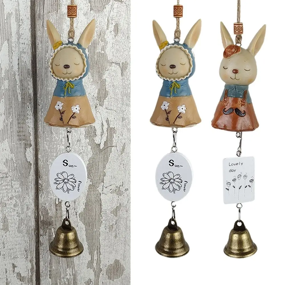 New Resin Rabbit Wind Chimes Cartoon Decoration Crafts Door Ornament Handmade Home Decoration Rabbit Pendant