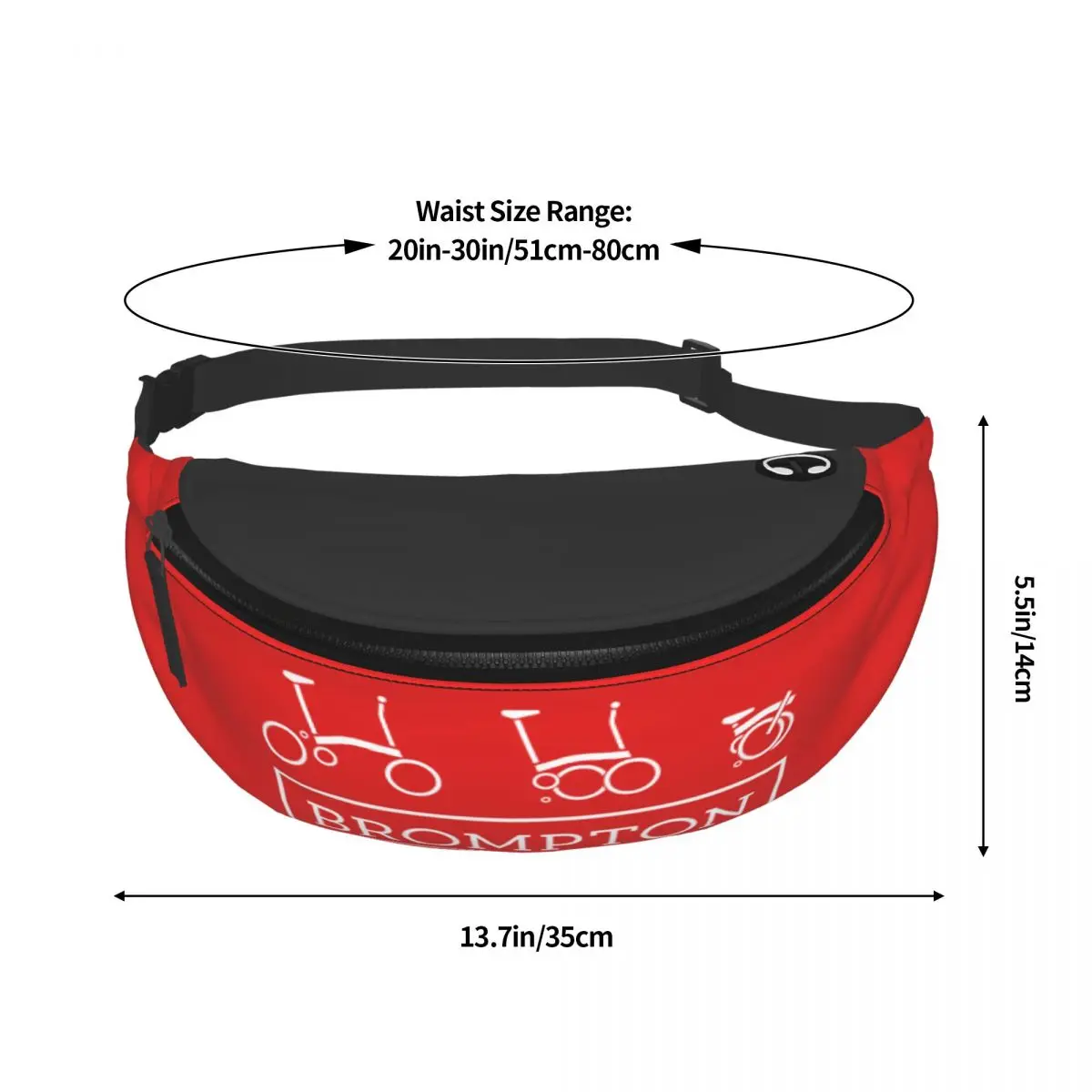 Bromptons Bike Fanny Pack Men Women Custom Crossbody Waist Bag for Travel Hiking Phone Money Pouch