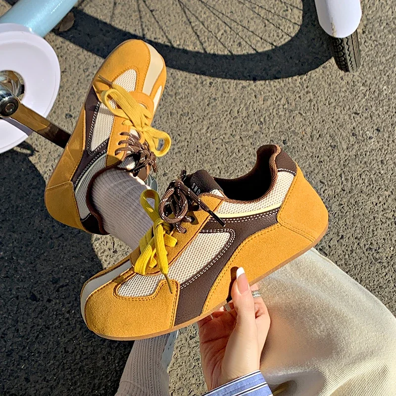 Women's Vulcanized Shoes  Spring and Autumn Fashionable Women's Sports Shoes Genuine Leather Breathable Luxury Designer 4