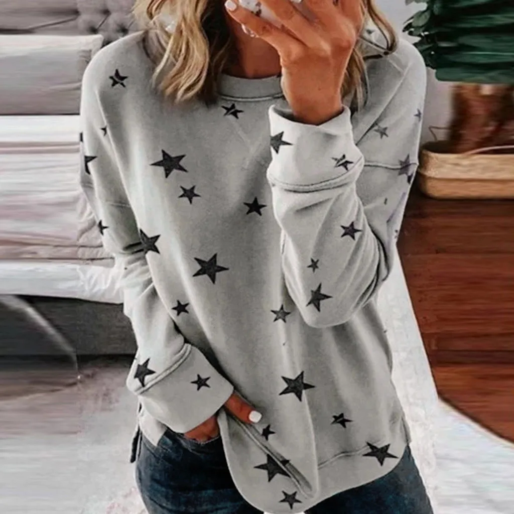 

Long Sleeve Hoodies Star Girl Y2k Side Split Pullover Sweatshirt Vantage Pullovers Grunge Oversize Female Blouses Korean Sweate