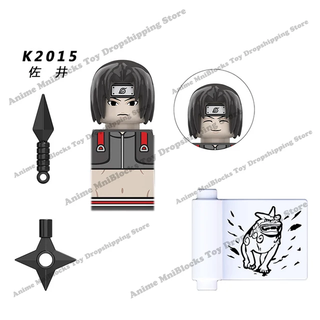 Naruto Sasuke Kakashi Akatsuki bricks Building Blocks Anime cartoon Mini Action Figures Heads Assembly Toys kids Birthday Gifts Clear