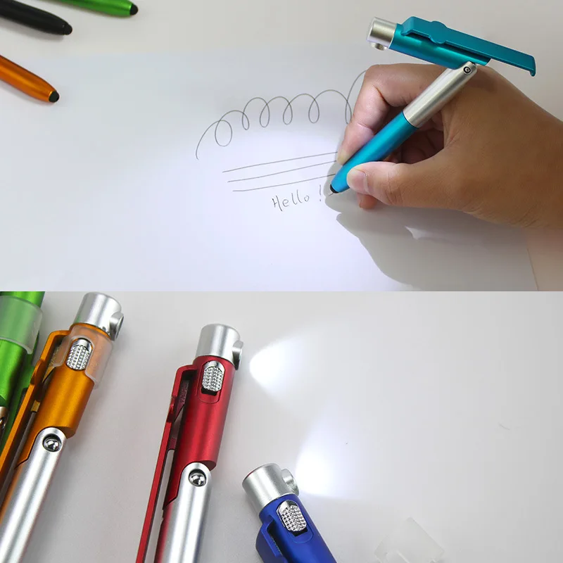 1PC Ballpoint Pen Multifunctional LED Light Folding for Phone Holder Night Reading Homework Student Pen School Stationery