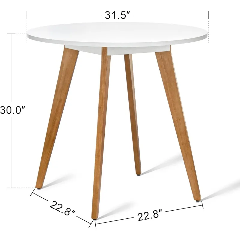 Kitchen Table with Soild Wooden Legs Mid Century Modern Table for Dinning Room, Living Room (31.5" W x 31.5" D x 30.03" H) 2